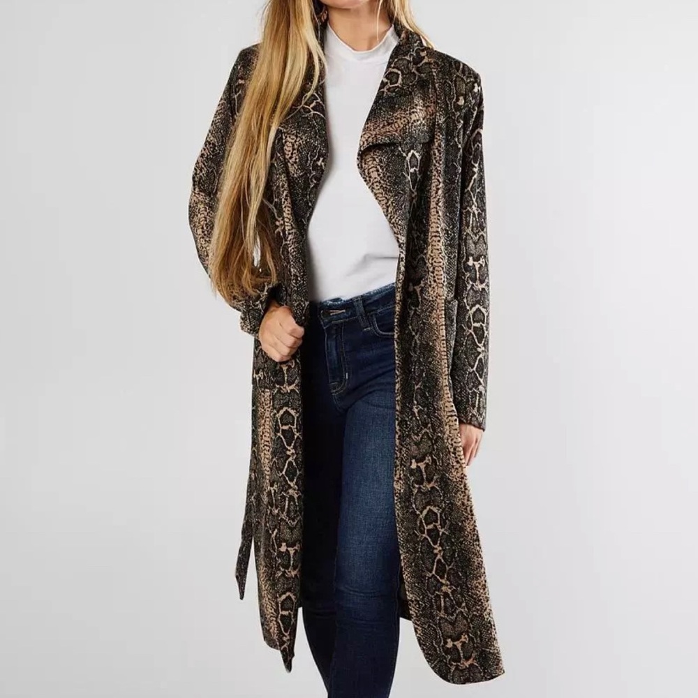 Snakeprint trench jacket